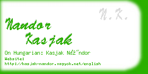 nandor kasjak business card